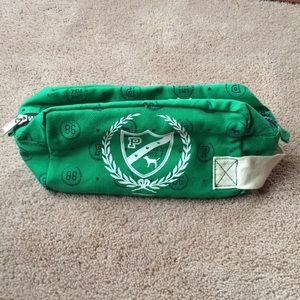 Victoria’s Secret PINK cosmetic bag in green.